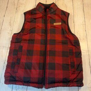 Buffalo David Bitton Puffer Vest Women's Size L Plaid Reversible Fleece Zip